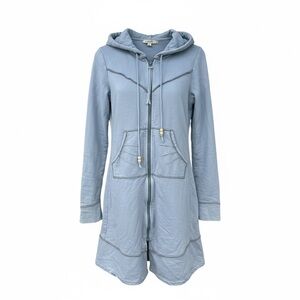 Prairie Underground Long Cloak Full Zip Hoodie in Light Blue - Size Small